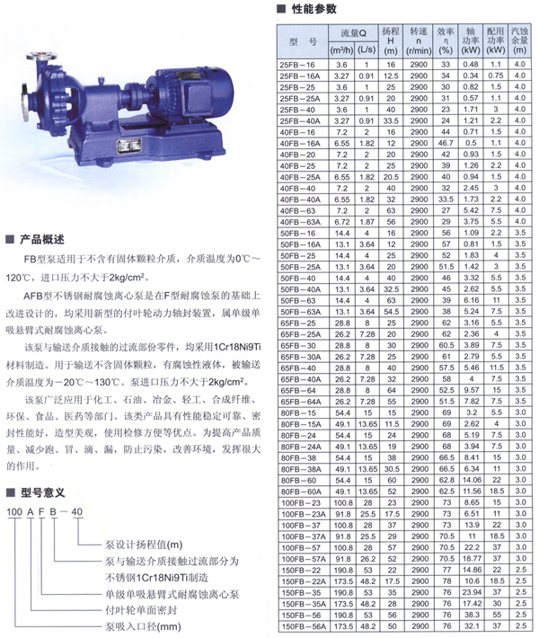 FB,AFB耐腐蝕泵 FB,AFB耐腐蝕泵